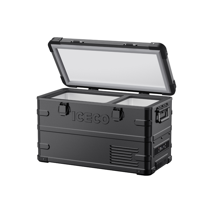 APL35 Dual Zone Aluminum Black Fridge | ICECO | 35 LT