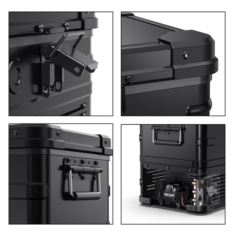 APL35 Dual Zone Aluminum Black Fridge | ICECO | 35 LT