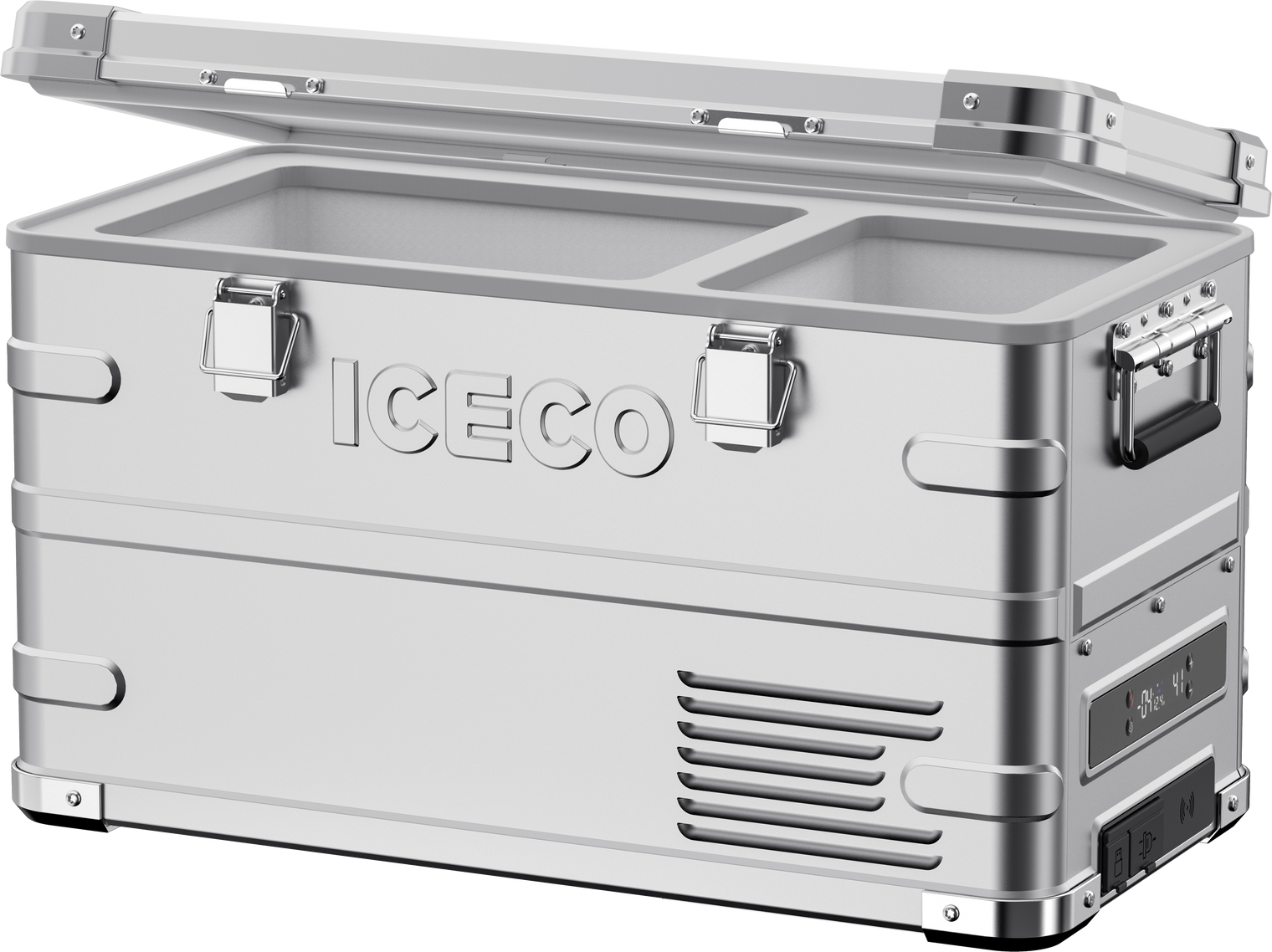 APL35 Dual Zone Aluminum Silver Fridge | ICECO | 35 LT