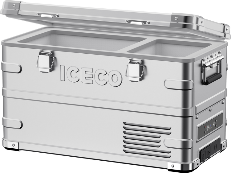 APL35 Dual Zone Aluminum Silver Fridge | ICECO | 35 LT