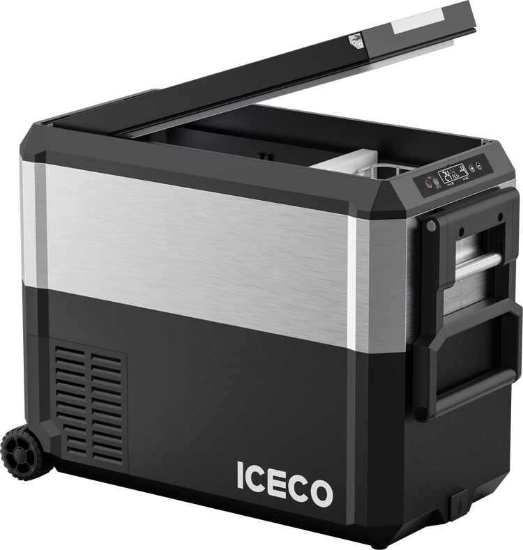 JP50 Pro Dual Zone Wheeled Portable Freezer With Cover - Silver | ICECO | 50 LT