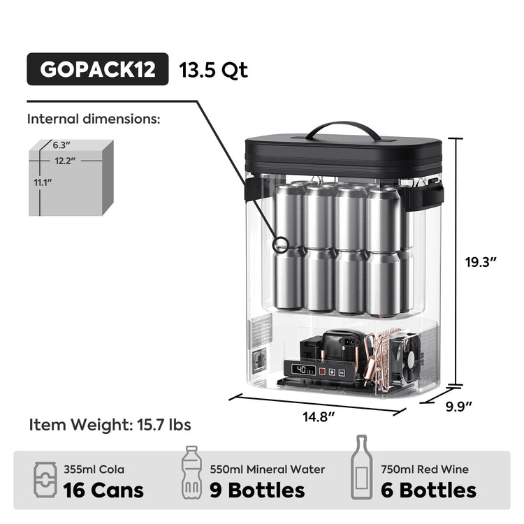 TOYO TIRES® Limited Edition GOPack12 Single Zone Portable Backpack Cooler | ICECO | 12L