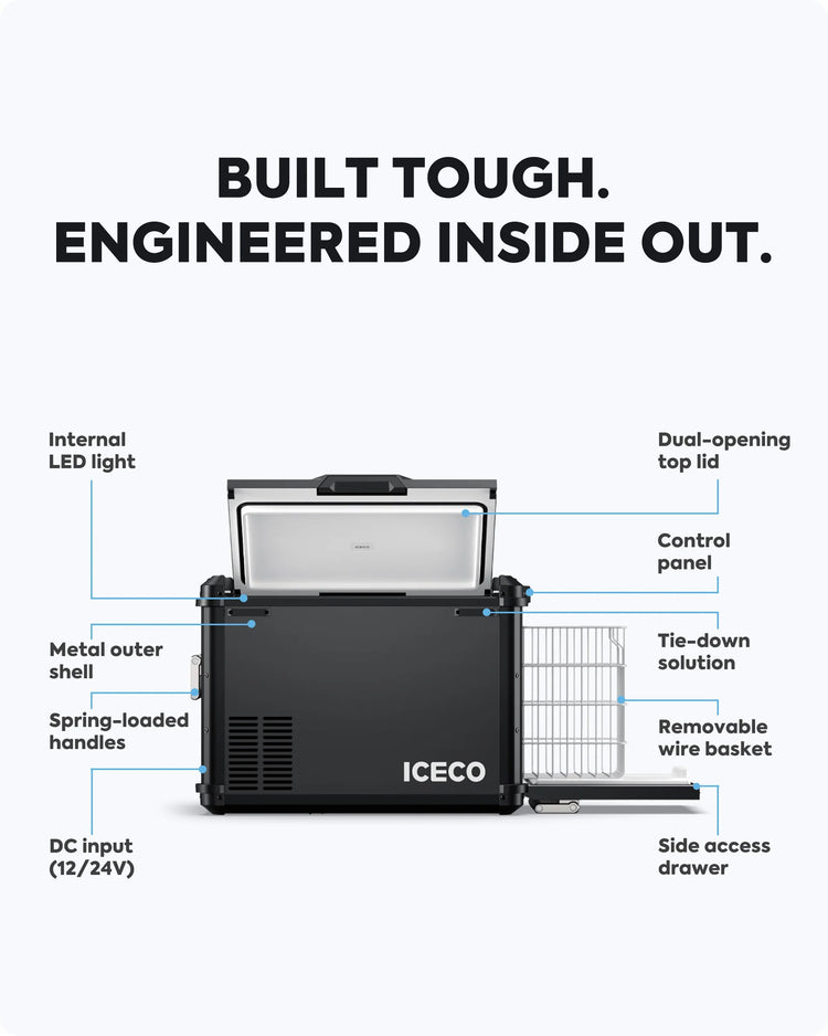 VL45Plus Single Zone 3-Way Access Portable Freezer - Black | ICECO