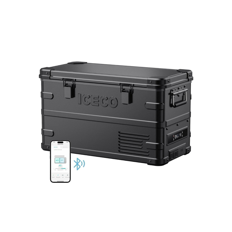 APL35 Dual Zone Aluminum Black Fridge | ICECO | 35 LT