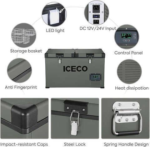 VL60 Dual Zone Metal Freezer with Cover | ICECO | 60LT – ICECO Wholesale