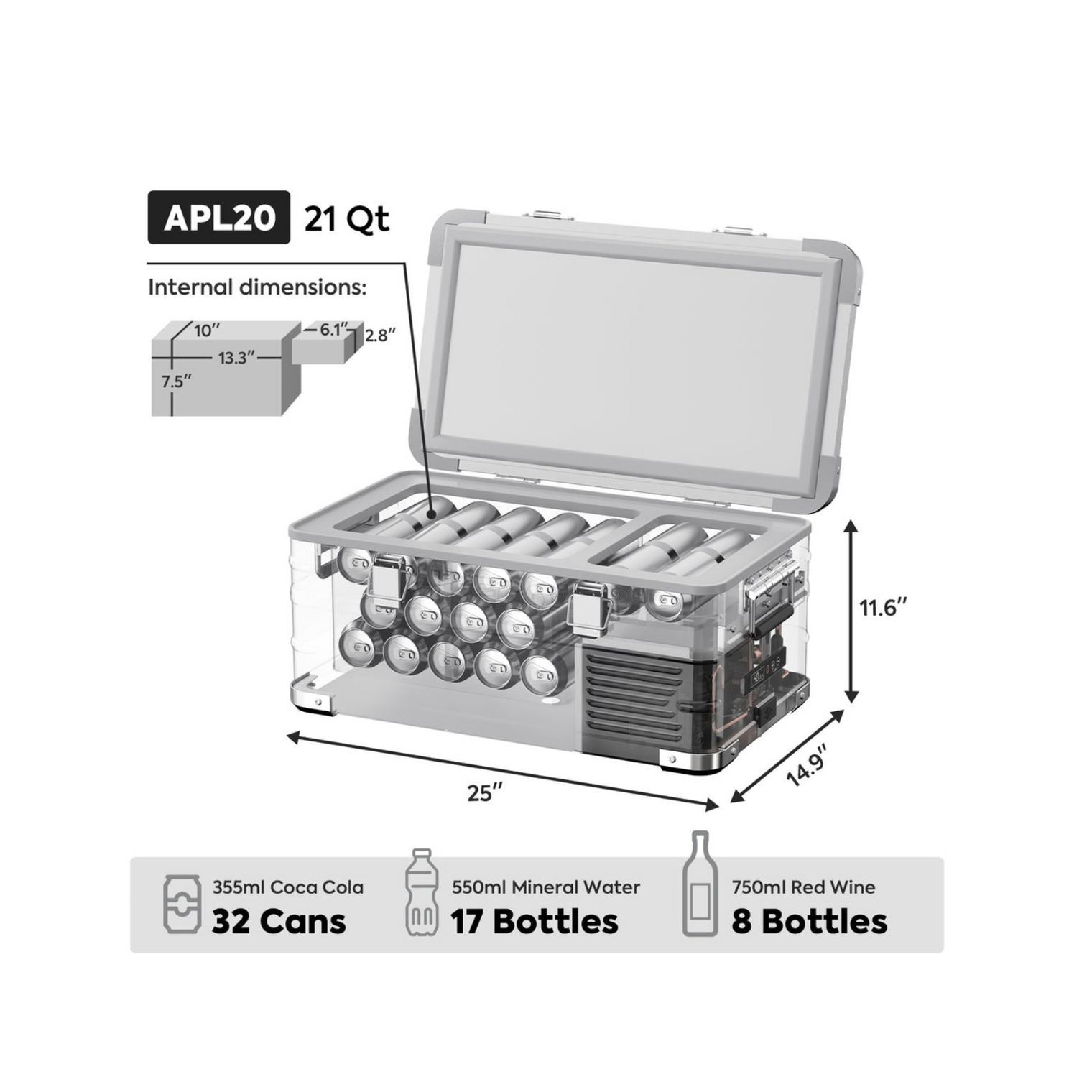 ICECO APL20 シルバー ICECO APL20 21QT Light Duty Aluminum Freezer Single Zone