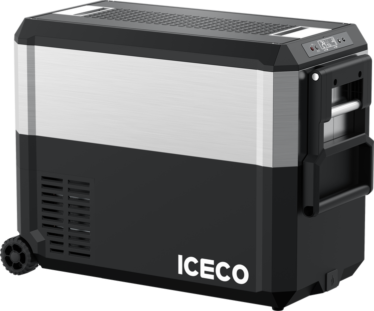 JP50 Pro Dual Zone Wheeled Portable Freezer With Cover - Silver | ICECO | 50 LT