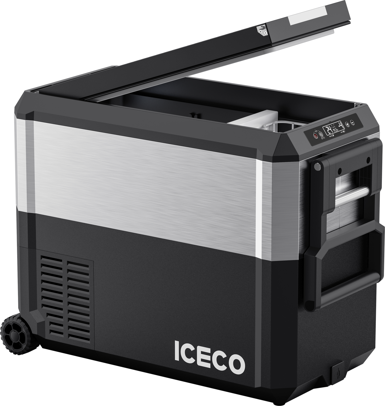 JP50 Pro Dual Zone Wheeled Portable Freezer With Cover - Silver | ICECO | 50 LT