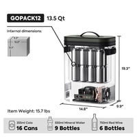 GOPack12 Single Zone Portable Backpack Cooler | ICECO | 12L
