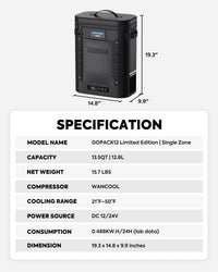 TOYO TIRES® Limited Edition GOPack12 Single Zone Portable Backpack Cooler | ICECO | 12L