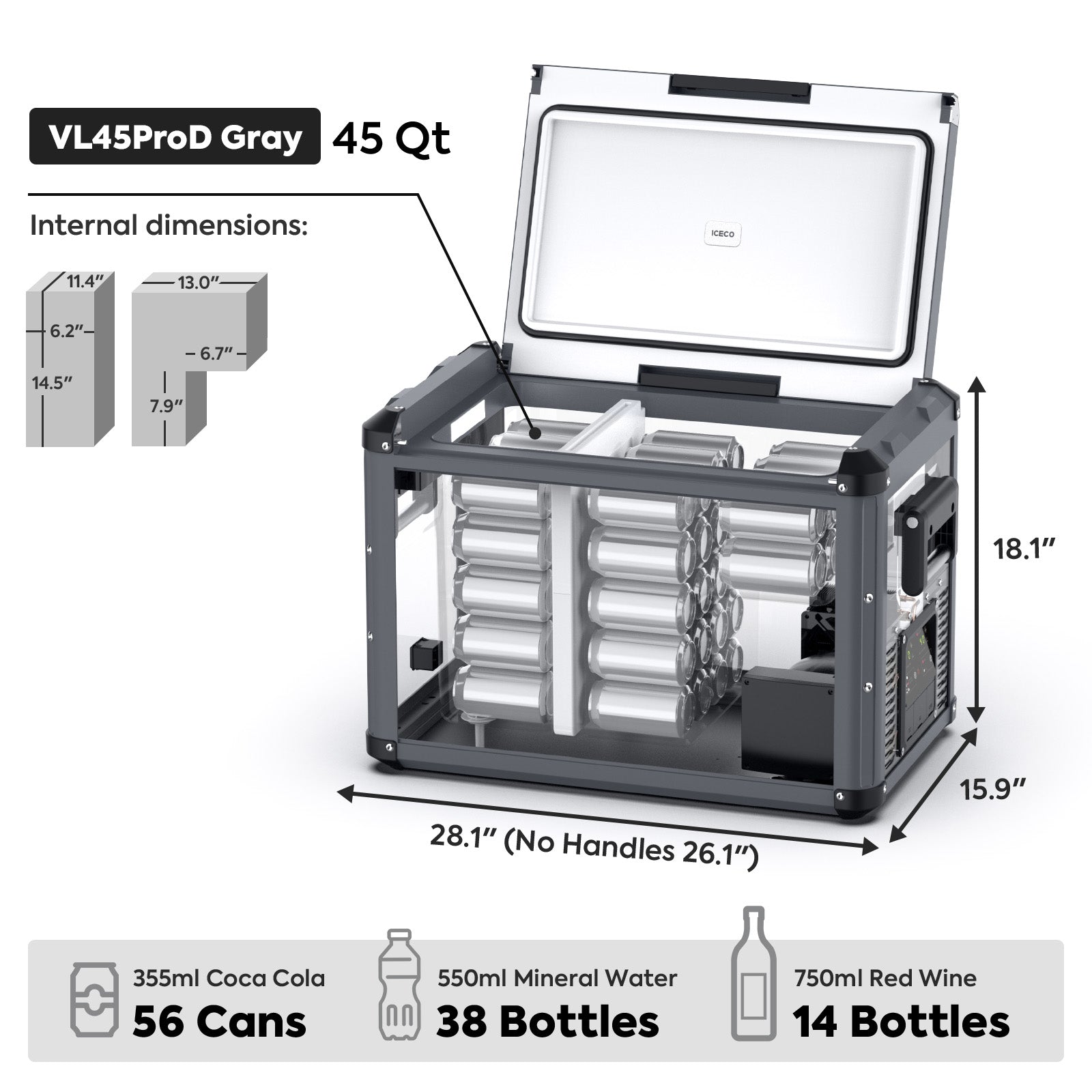 VL45ProD Dual Zone Portable Freezer - Black | ICECO – ICECO Wholesale