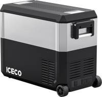 JP50 Pro Dual Zone Wheeled Portable Freezer With Cover - Silver | ICECO | 50 LT