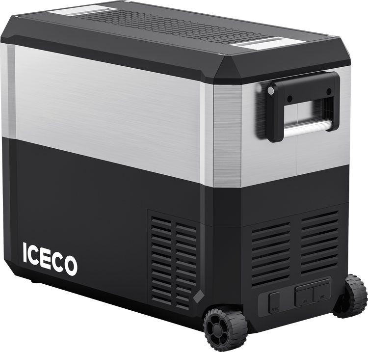 JP50 Pro Dual Zone Wheeled Portable Freezer With Cover - Silver | ICECO | 50 LT