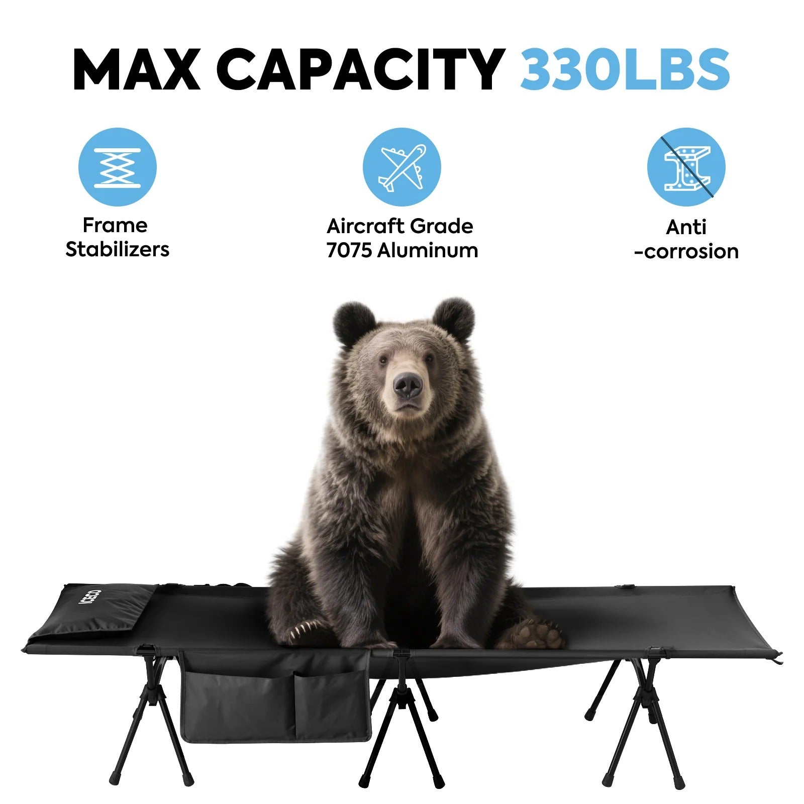 Portable Camping Cot Folding Quick Set Up Cot| ICECO Outdoor