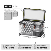Jeep APL35 Dual Zone Aluminum Olive Freezer | ICECO | 35L