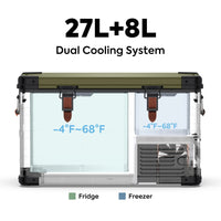 Jeep APL35 Dual Zone Aluminum Olive Freezer | ICECO | 35L
