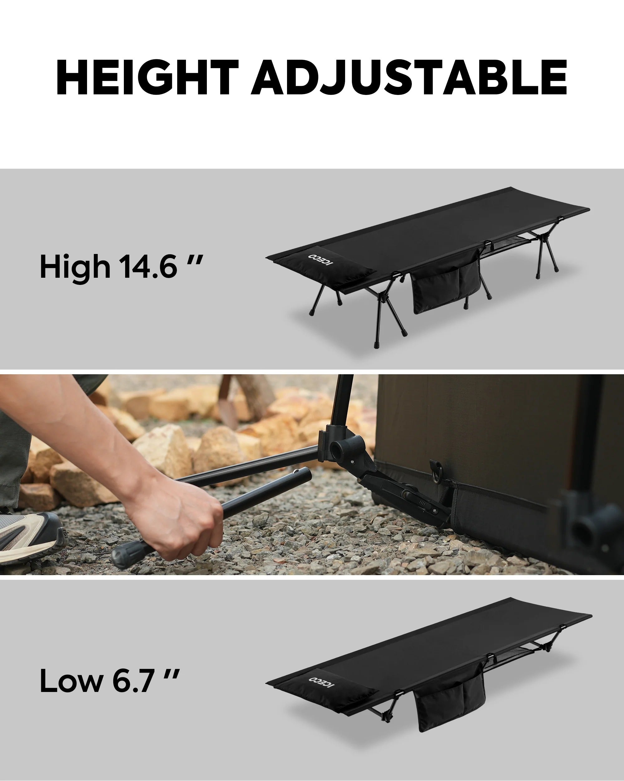 Portable Camping Cot Folding Quick Set Up Cot| ICECO Outdoor